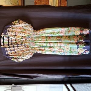 Johnny Was midi silk dress xl